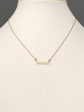 Small bar necklace with faux opal